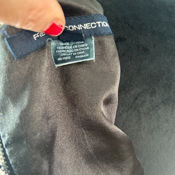 French Connection Floral Neon Midi Dress SZ6 Bodycon Short Sleeve Zip Back Chic - Picture 8 of 9